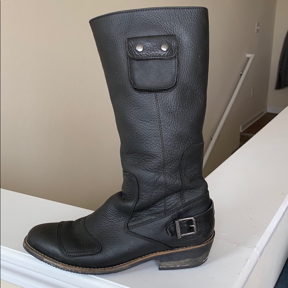 Leather Mid-Calf Boot